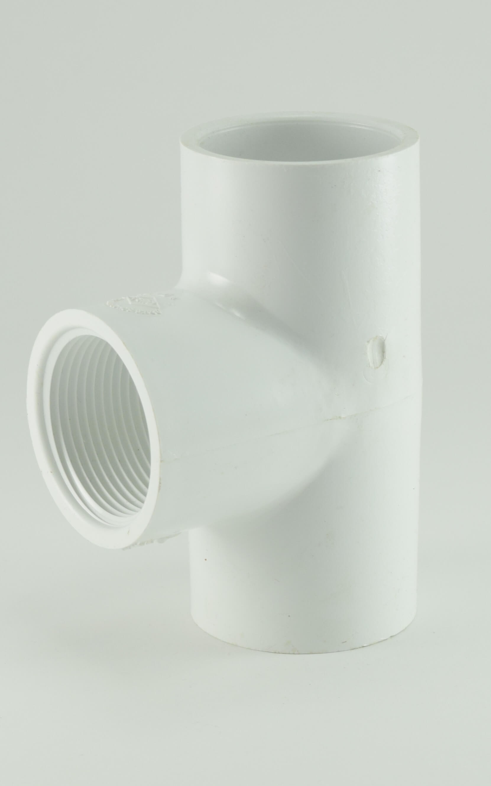 Sch 40 White PVC Tee Fitting s x s x FPT