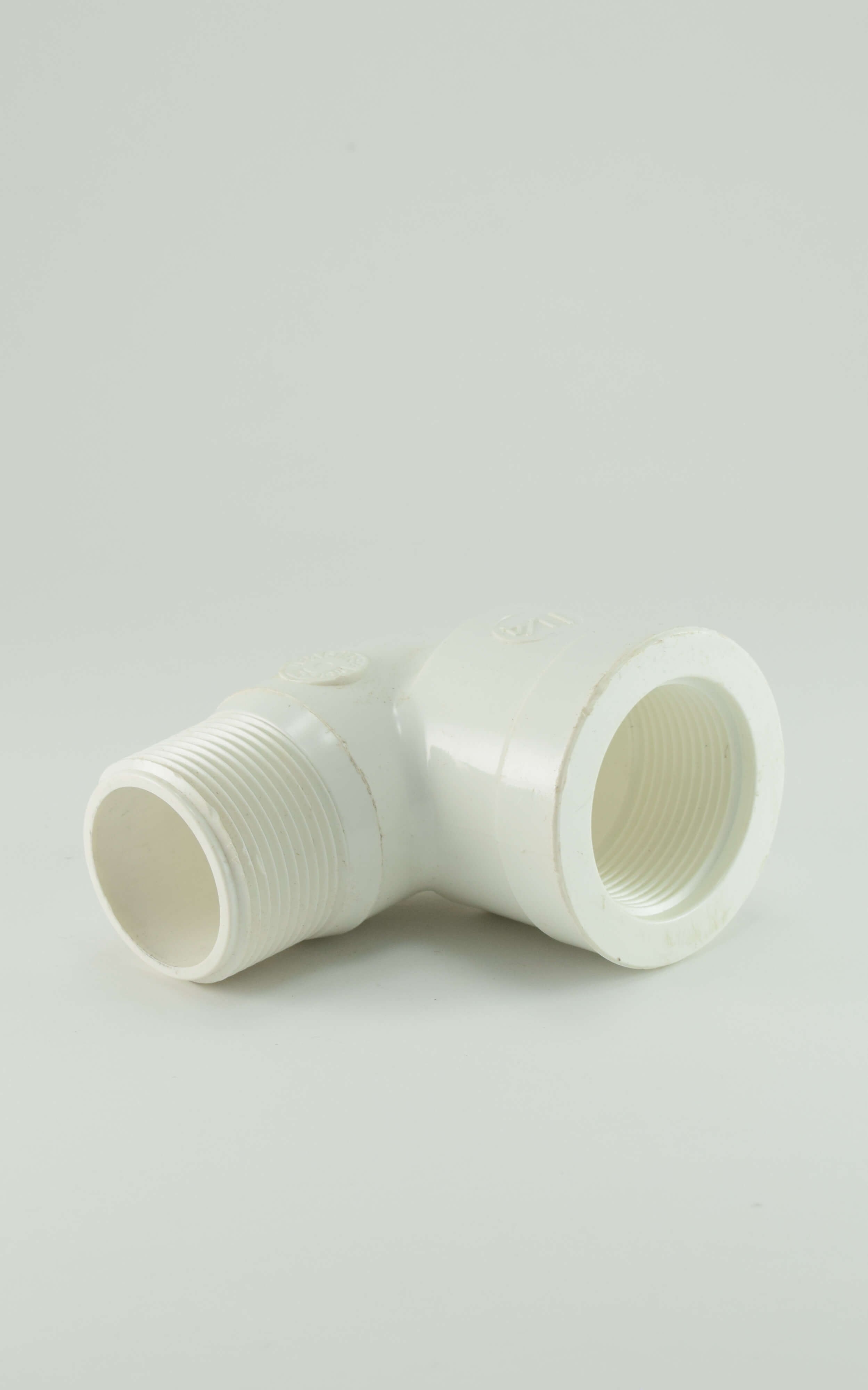 Sch 40 White PVC Elbow 90 Degrees FPT x MPT