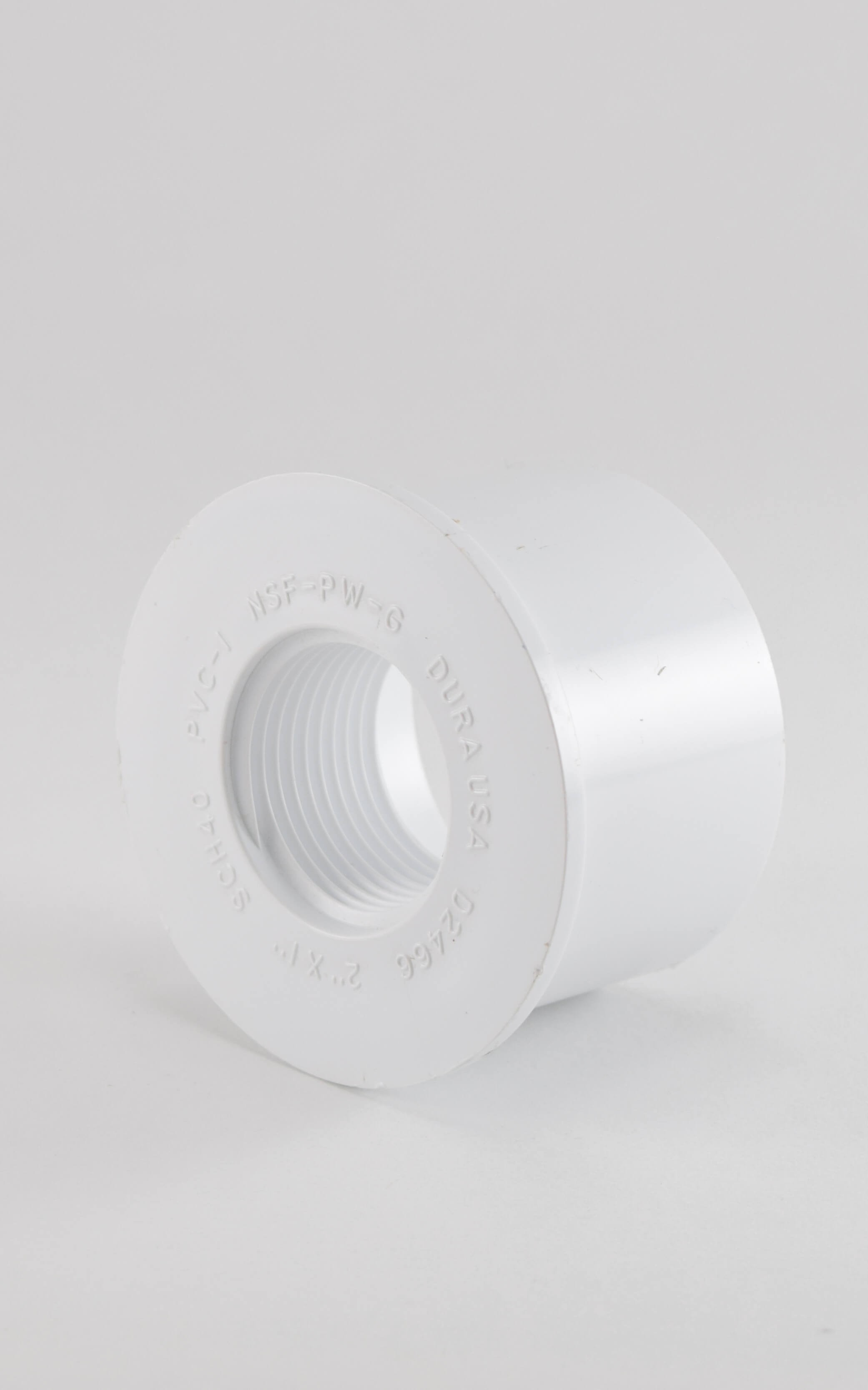 Sch 40 White PVC Bushing Spigot x FPT