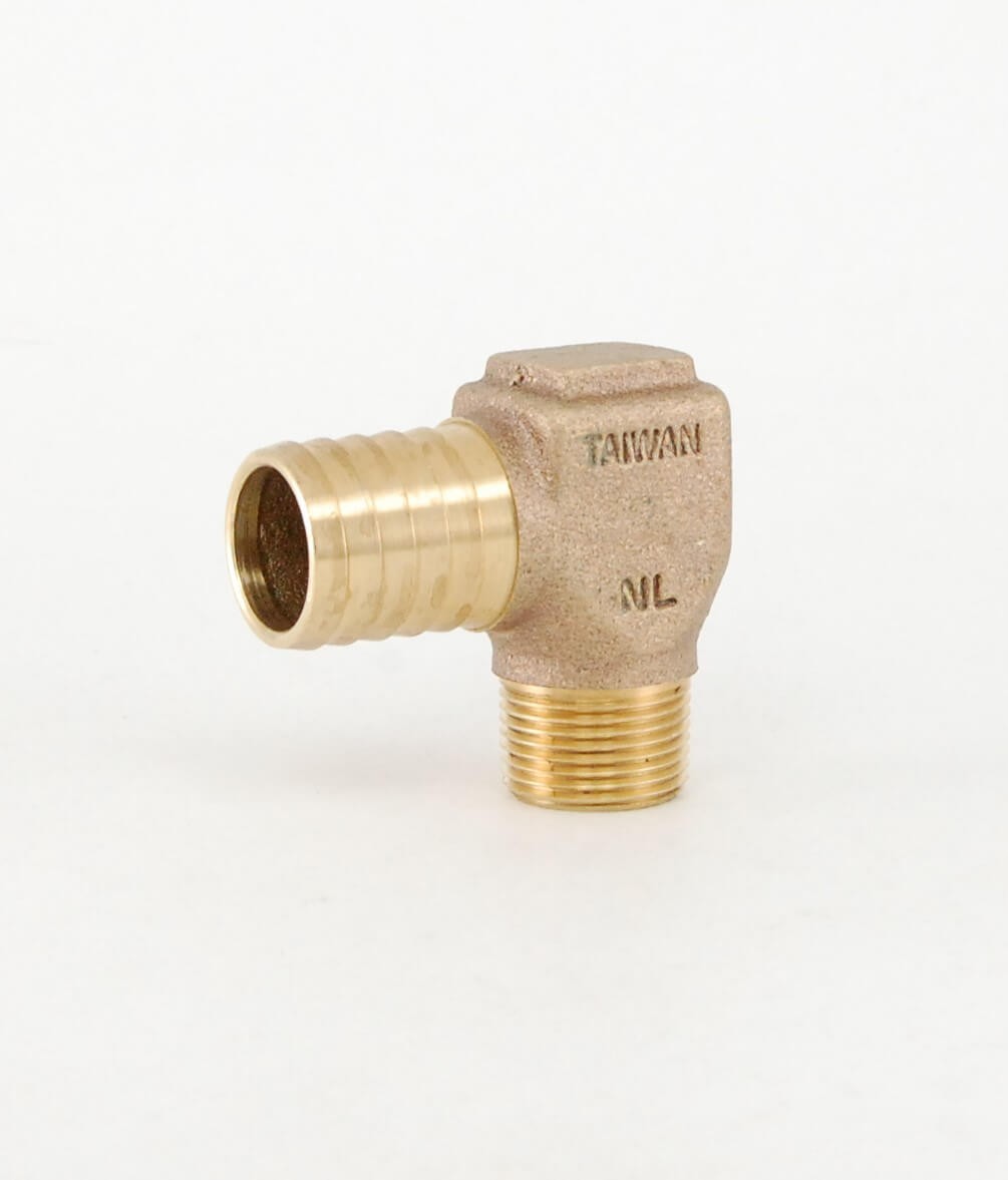 Brass Poly Pipe Elbow, 90, I x Mt